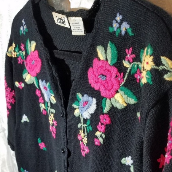 VTG Lucia embroidered floral cardigan- large - Picture 5 of 7